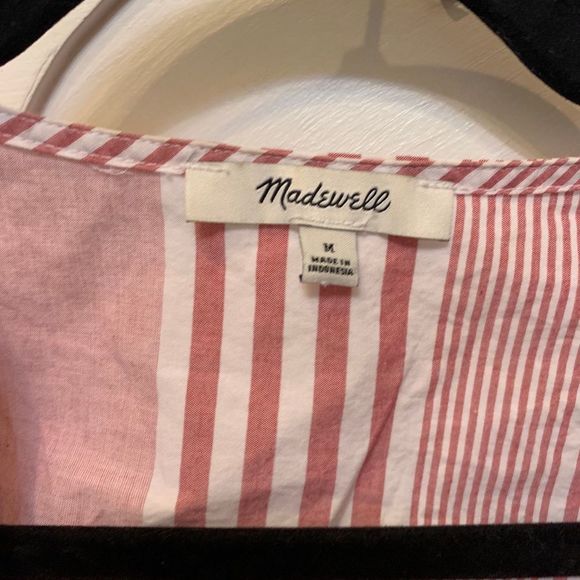 Madewell Ruffle-Hem Wrap Top in Stripe Mix - Picture 5 of 5